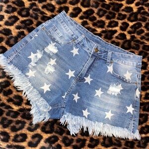 Denim Cutoff Shorts with Stars🌟